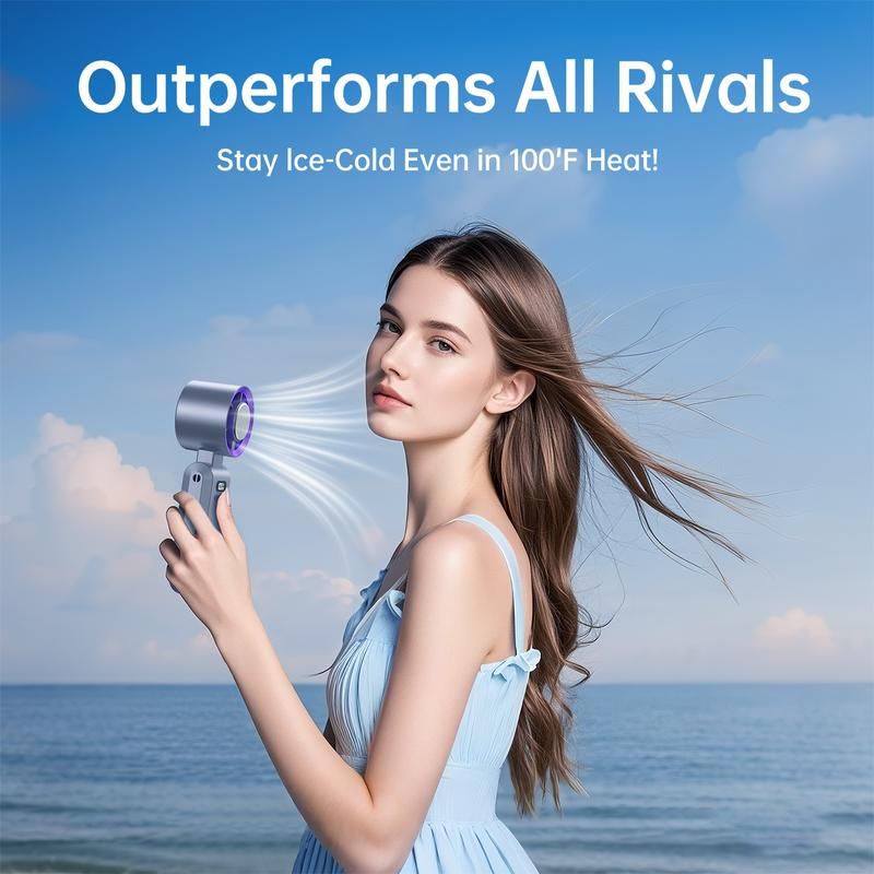 🔥50% OFF Last Day Sale Ice Cooling Mini Fan – 199-Speed Adjustable Handheld Fan with 5500mAh Long-Lasting Battery