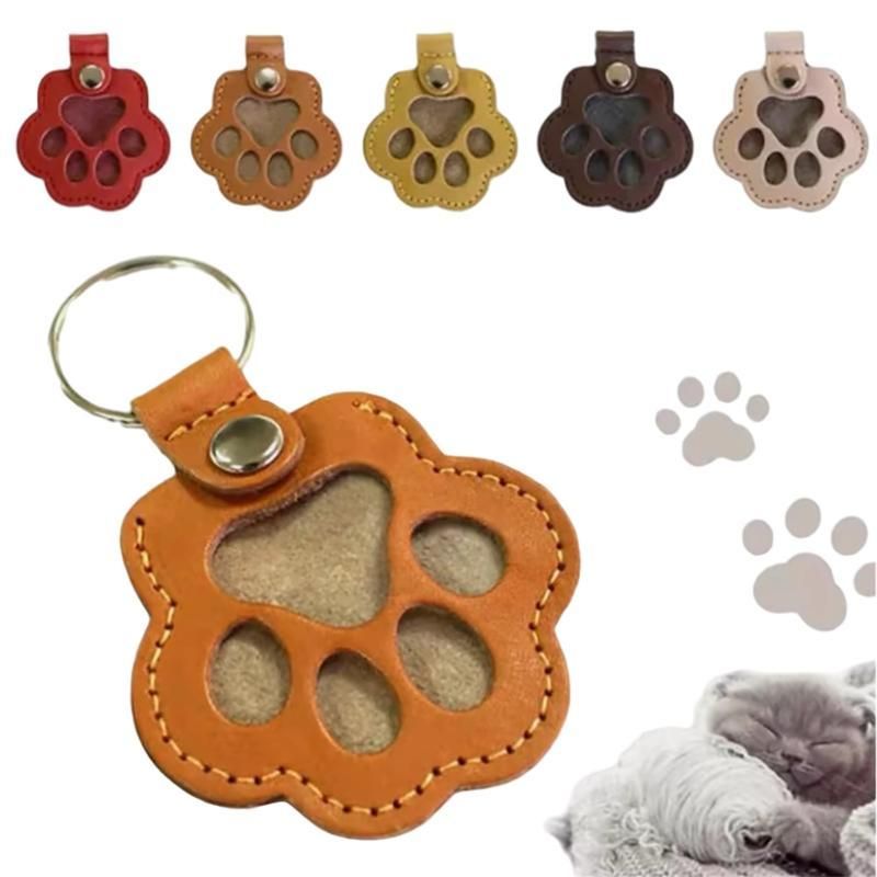 🔥50% OFF Last Day Sale Refillable Pet Hair Keychain – Premium Leather Keepsake, Portable Memorial Gift for Dog & Cat Lovers