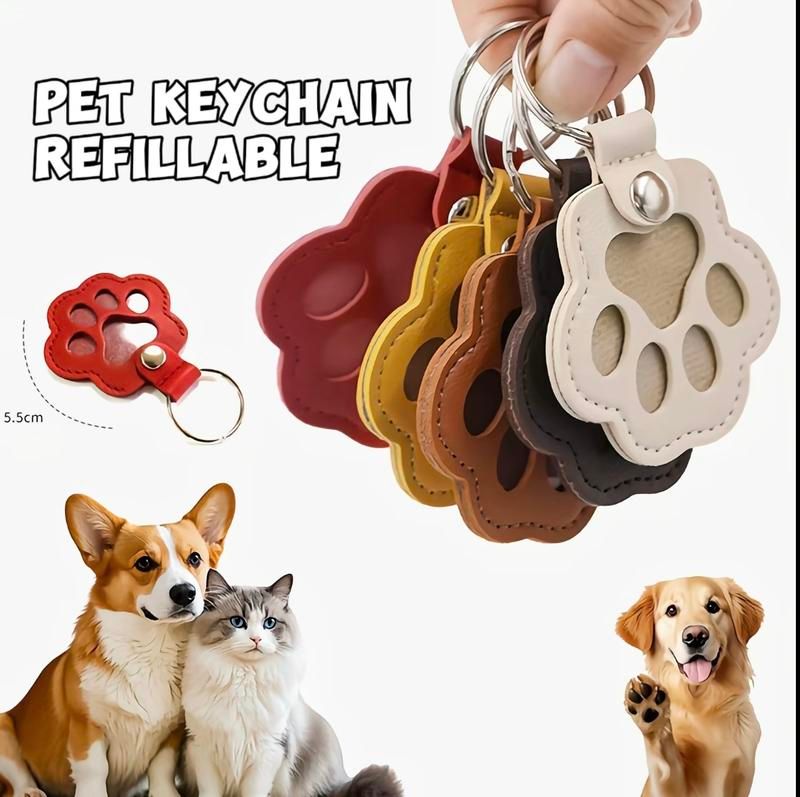 🔥50% OFF Last Day Sale Refillable Pet Hair Keychain – Premium Leather Keepsake, Portable Memorial Gift for Dog & Cat Lovers