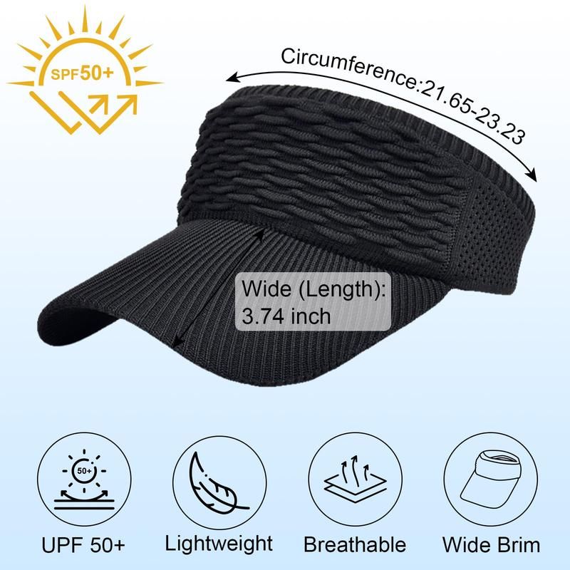 🔥50% OFF Last Day Sale Women’s Ponytail-Friendly UPF 50+ Sun Visor – Wide-Brim, Breathable & Foldable Sun Protection