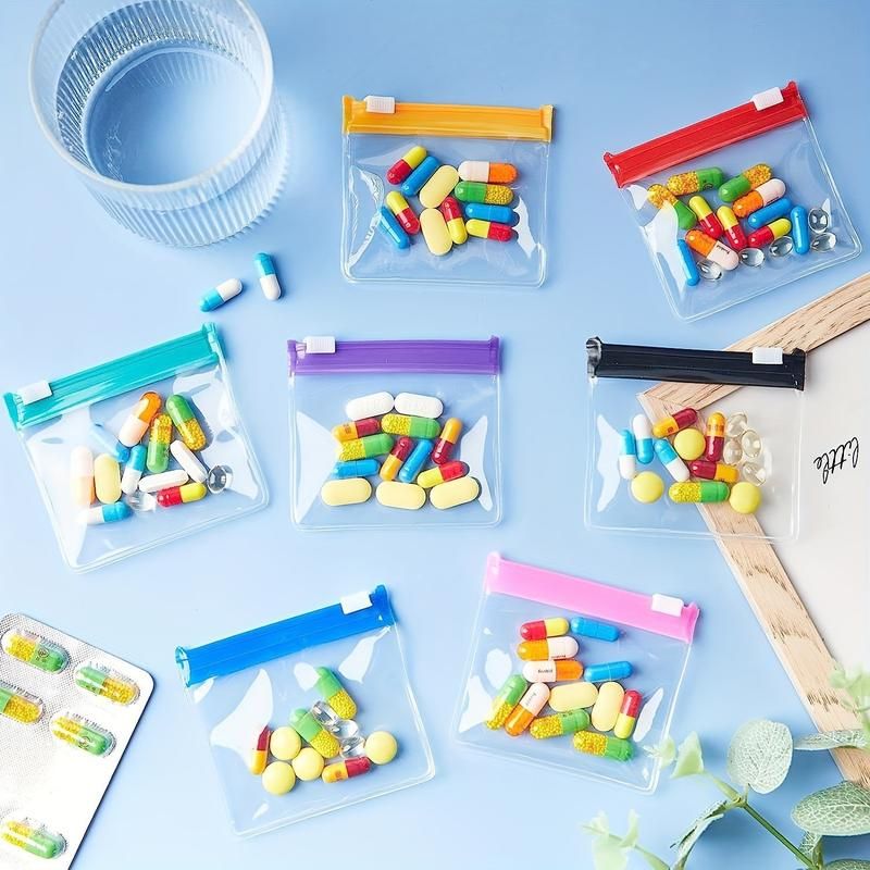 🔥50% OFF Last Day Sale Color-Coded Mini Silicone Storage Bags – Easy-View Design & Slide-Lock Closure for Pills, Jewelry & Essentials