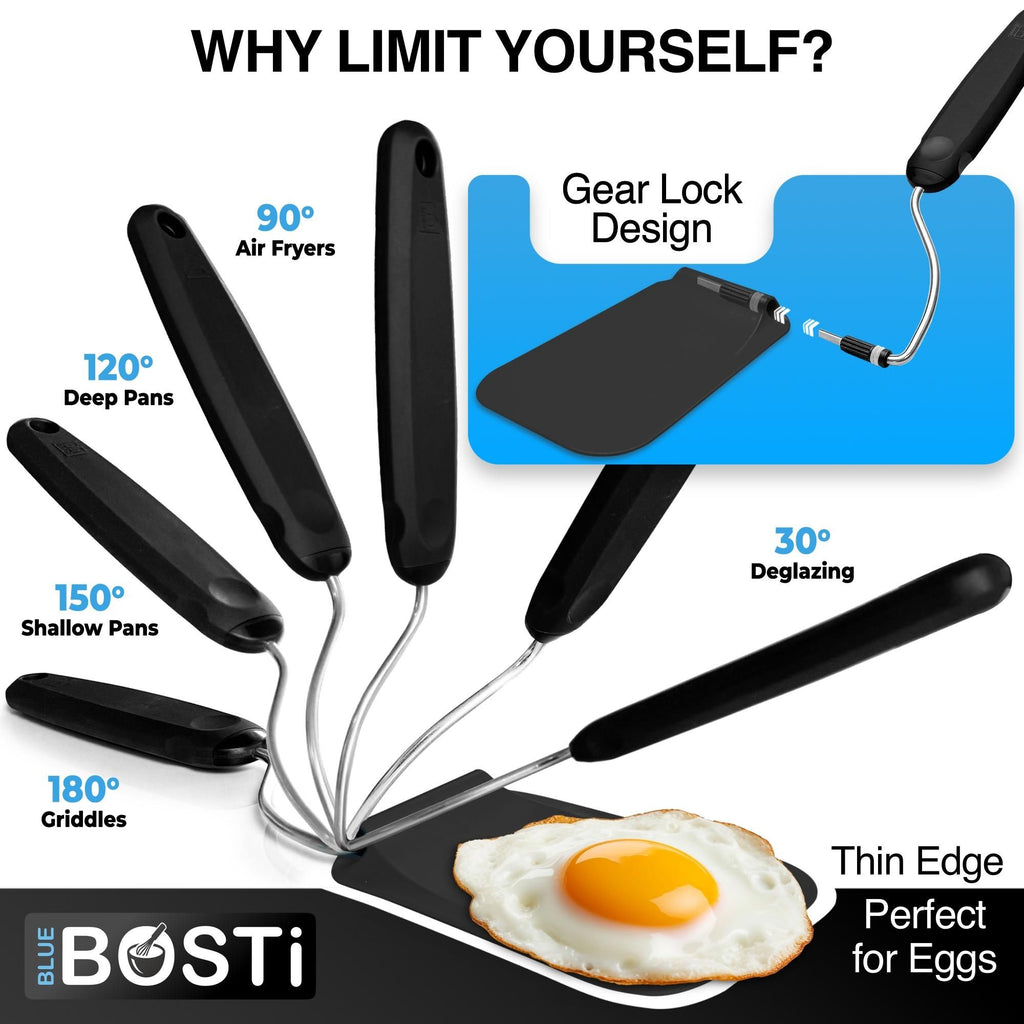 🔥50% OFF Last Day Sale 7-Position Adaptive Spatula with 2 Interchangeable Blades – Effortless Flipping, Scraping & Serving