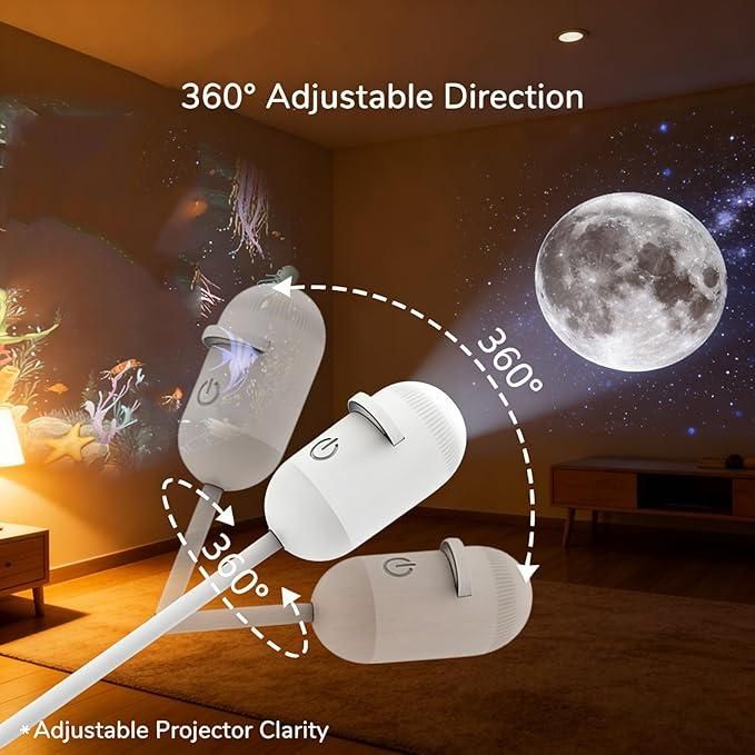 🔥50% OFF Last Day Sale Turn Any Room Into A Starry Escape | 2-in-1 USB Galaxy Projector Night Light with 360° Adjustable Starry Ceiling Projection