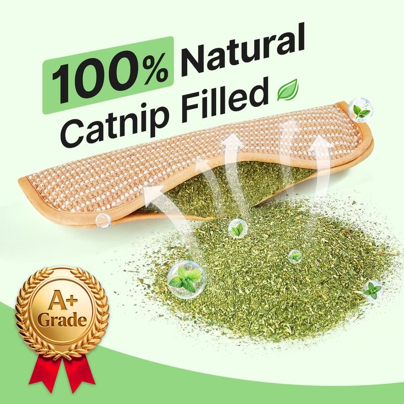 🔥50% OFF Last Day Sale Natural Sisal Catnip Pillow Toy – Washable Scratch & Bite Toy with Removable Catnip Pouch to Help Save Your Sofa