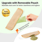 🔥50% OFF Last Day Sale Natural Sisal Catnip Pillow Toy – Washable Scratch & Bite Toy with Removable Catnip Pouch to Help Save Your Sofa