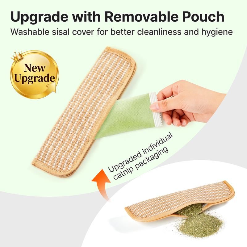 🔥50% OFF Last Day Sale Natural Sisal Catnip Pillow Toy – Washable Scratch & Bite Toy with Removable Catnip Pouch to Help Save Your Sofa