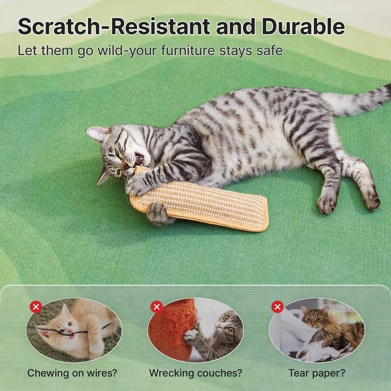🔥50% OFF Last Day Sale Natural Sisal Catnip Pillow Toy – Washable Scratch & Bite Toy with Removable Catnip Pouch to Help Save Your Sofa