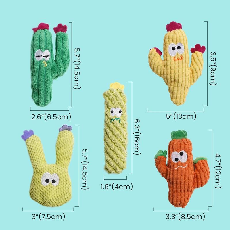 🔥50% OFF Last Day Sale Organic Catnip Plush Cat Toys – 100% Catnip Filled, No Synthetic Cotton Fillers, Soft Cactus Toys Cats Love