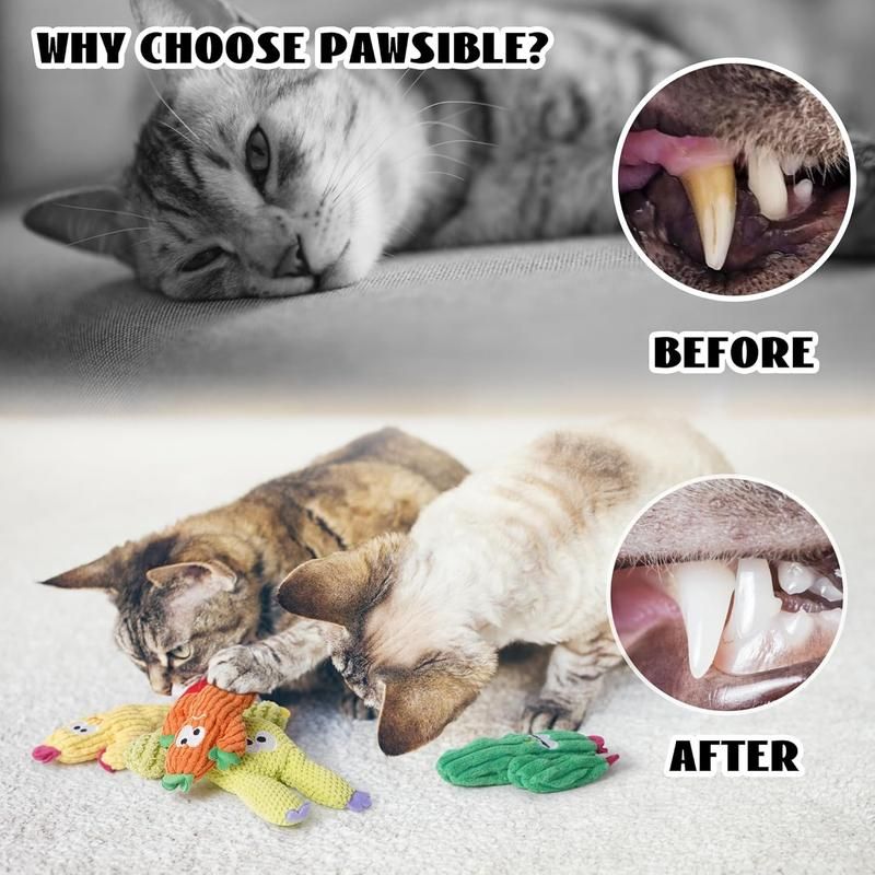 🔥50% OFF Last Day Sale Organic Catnip Plush Cat Toys – 100% Catnip Filled, No Synthetic Cotton Fillers, Soft Cactus Toys Cats Love