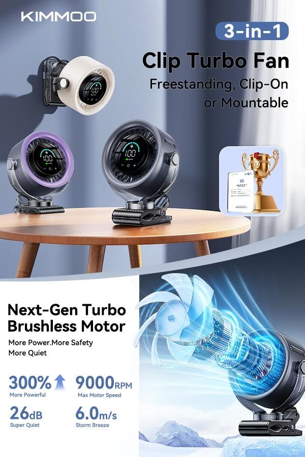 🔥50% OFF Last Day Sale Rechargeable Portable Clip on Fan-100-Speed Touch Control, LED Display, 360° Rotate Quiet Turbo Desk Fan, Small Battery Operated USB Fan for Stroller Bed Travel Camping Golf Gym