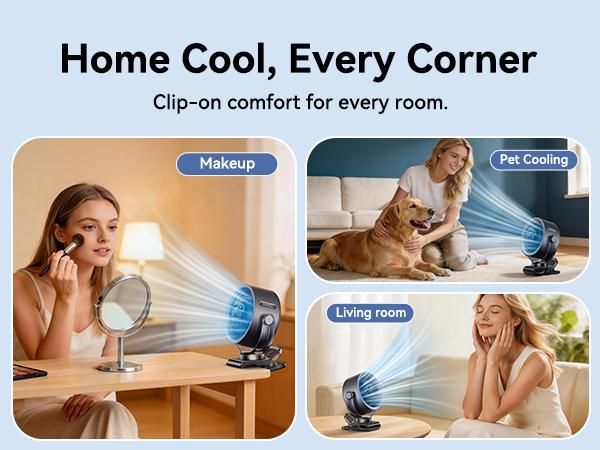 🔥50% OFF Last Day Sale Rechargeable Portable Clip on Fan-100-Speed Touch Control, LED Display, 360° Rotate Quiet Turbo Desk Fan, Small Battery Operated USB Fan for Stroller Bed Travel Camping Golf Gym