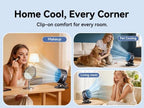 🔥50% OFF Last Day Sale Rechargeable Portable Clip on Fan-100-Speed Touch Control, LED Display, 360° Rotate Quiet Turbo Desk Fan, Small Battery Operated USB Fan for Stroller Bed Travel Camping Golf Gym