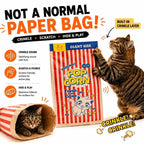 🔥50% OFF Last Day Sale Popcorn Cat Crinkle Hideaway Bag – 4-in-1 Giant Cat Toy with Built-In Crinkle Sound, Scratch & Foldable Play Nest