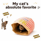 🔥50% OFF Last Day Sale Popcorn Cat Crinkle Hideaway Bag – 4-in-1 Giant Cat Toy with Built-In Crinkle Sound, Scratch & Foldable Play Nest