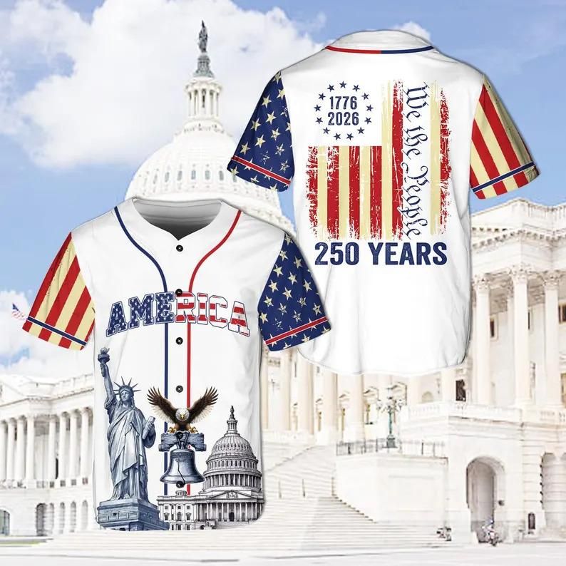 🔥50% OFF Last Day Sale Celebrate America 250 Years – Breathable Lightweight Patriotic Baseball Jersey for 4th of July | 1776–2026 Limited Edition