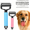 🔥50% OFF Last Day Sale |Pet Detangling Comb, Double-Sided Grooming Brush for Dogs & Cats, One-Click Clean Undercoat Rake for Shedding Mats