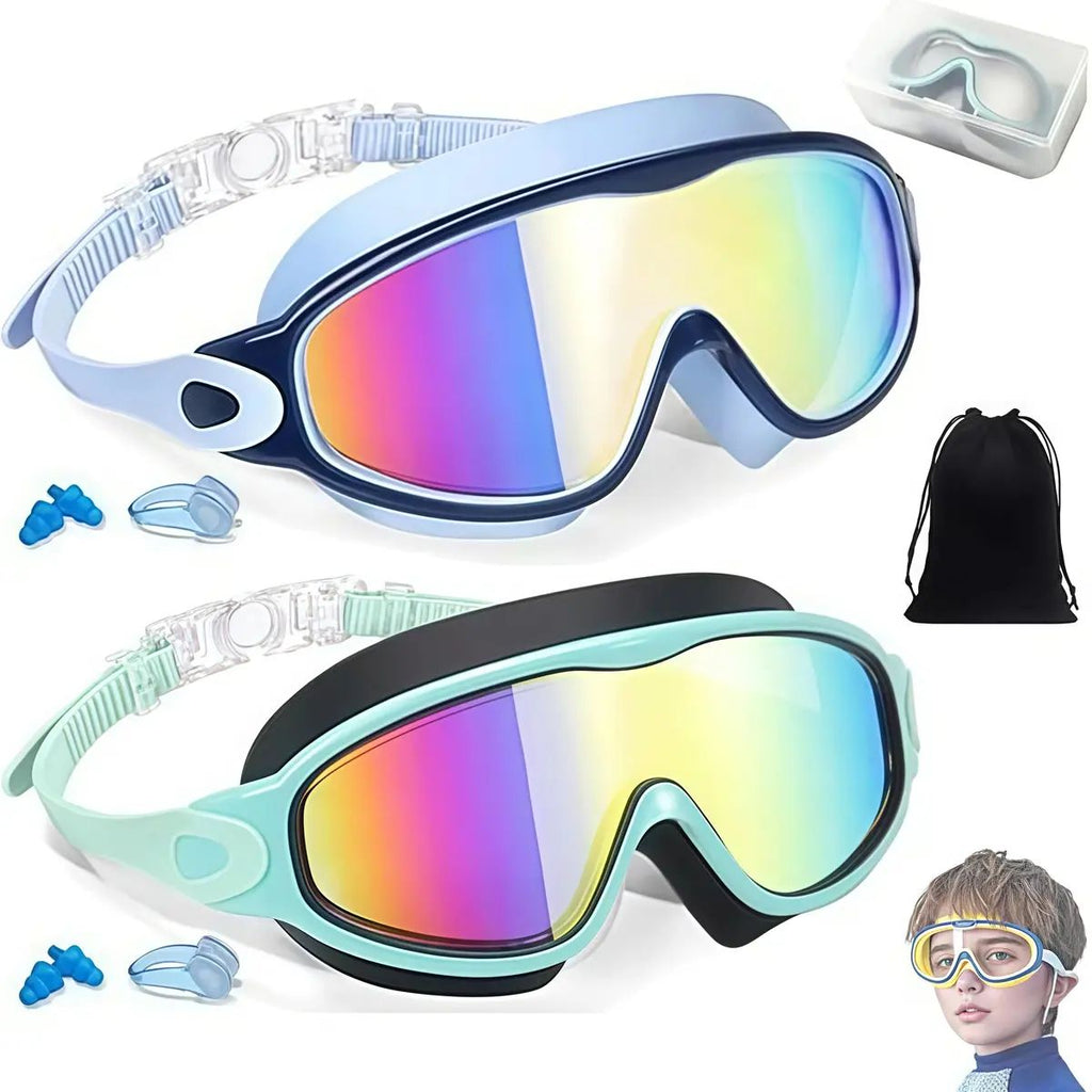 🔥50% OFF Last Day Sale Panoramic HD Kids Swim Goggles - Soft Silicone, Anti-Fog & Scratch-Proof (Ages 3-15)